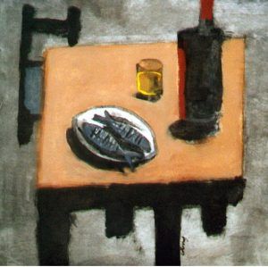 Bodegón con sardinas. 2000. J. Mozos.