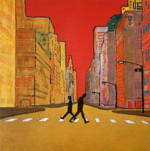 <b>Crossing</b><p>Acrílico en Lienzo</p><p>54x54cm</p><p><svg height="10" width="10"> <circle r="5" cx="5" cy="5"fill="red" /></svg><b> &nbsp;Vendido</b></p>