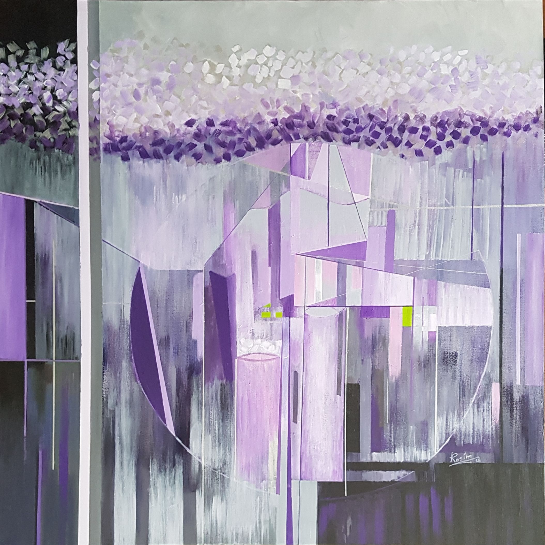 abstracción en malva